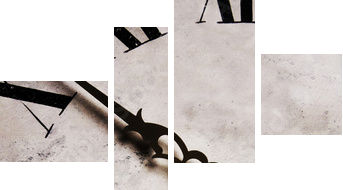 Antique Clock in Water - Vierteiliges Leinwandbild, Viertychon
