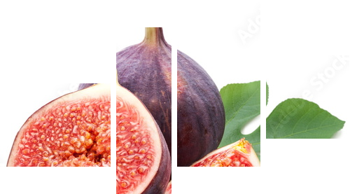Figs with leaves. - Vierteiliges Leinwandbild, Viertychon
