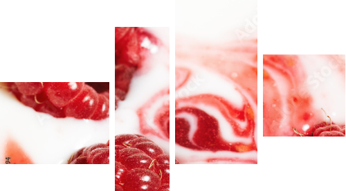 Raspberry and cream - Vierteiliges Leinwandbild, Viertychon