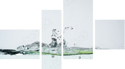 Lime splash - Vierteiliges Leinwandbild, Viertychon
