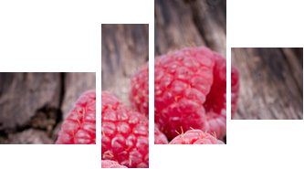Frische Himbeeren - Vierteiliges Leinwandbild, Viertychon