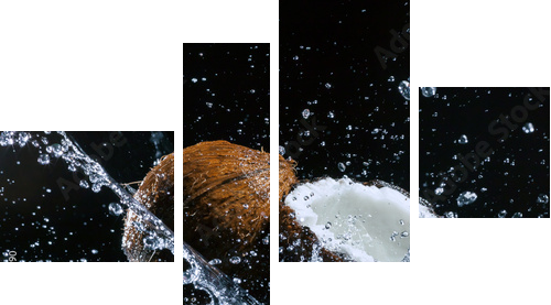 cracked coconut - Vierteiliges Leinwandbild, Viertychon