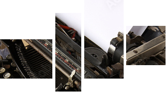 Typewriter with paper scattered - conceptual image - Vierteiliges Leinwandbild, Viertychon