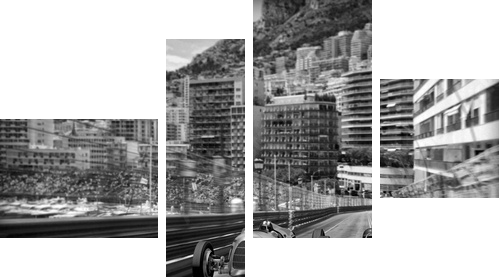 carscene 132b - Vierteiliges Leinwandbild, Viertychon