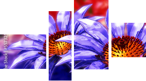 beauty 3d flower panoramic  - Vierteiliges Leinwandbild, Viertychon