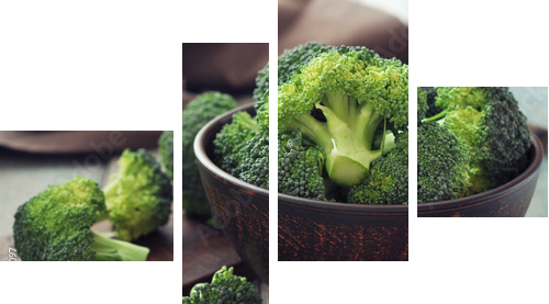 Fresh green broccoli  - Vierteiliges Leinwandbild, Viertychon