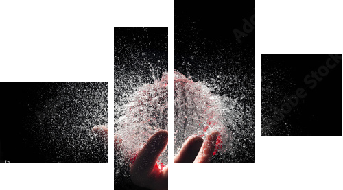 water explosion  - Vierteiliges Leinwandbild, Viertychon