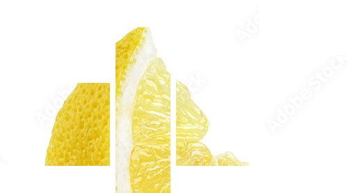 Slice of lemon fruit isolated on white background - Vierteiliges Leinwandbild, Viertychon