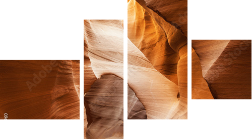 Famous view in Antelope Canyon - Vierteiliges Leinwandbild, Viertychon