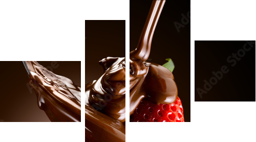 fragole e cioccolato - Vierteiliges Leinwandbild, Viertychon
