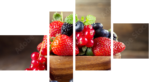 fresh berries  - Vierteiliges Leinwandbild, Viertychon