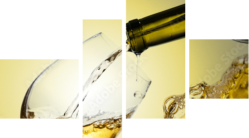 White wine  - Vierteiliges Leinwandbild, Viertychon
