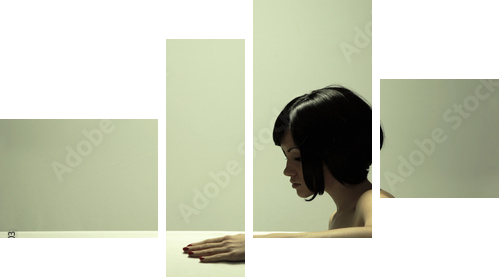 Fine art portrait of elegant girl Studio photo Beautiful woman - Vierteiliges Leinwandbild, Viertychon