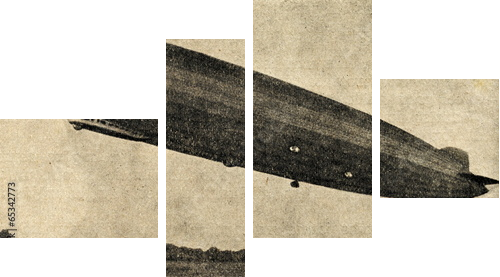 Zeppelin airship - Vierteiliges Leinwandbild, Viertychon