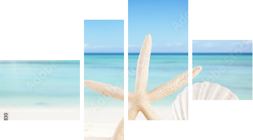 Summer beach background - Vierteiliges Leinwandbild, Viertychon