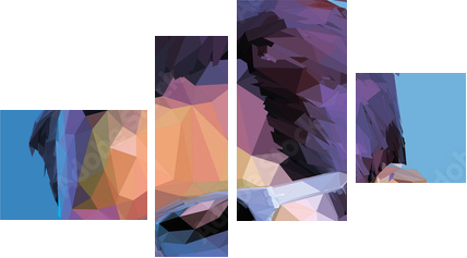 low poly man abstract fashion portrait  - Vierteiliges Leinwandbild, Viertychon