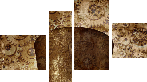 Steampunk Top Hat - Vierteiliges Leinwandbild, Viertychon
