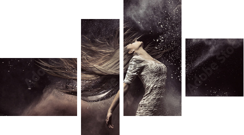 Fashion portrait of the ballet dancer  - Vierteiliges Leinwandbild, Viertychon