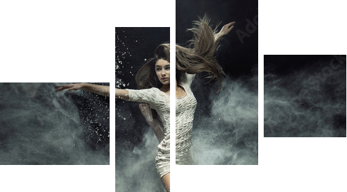 Talented ballet dancer catching the dust  - Vierteiliges Leinwandbild, Viertychon