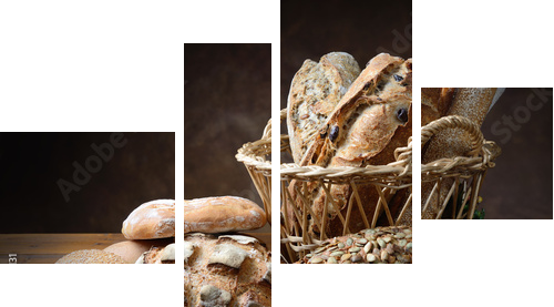 Freshly baked bread  - Vierteiliges Leinwandbild, Viertychon