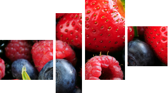 Assorted fresh berries - Vierteiliges Leinwandbild, Viertychon