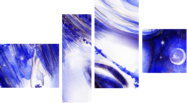 woman portrait  .abstract  watercolor .fashion background  - Vierteiliges Leinwandbild, Viertychon