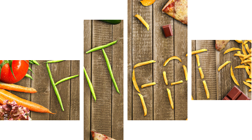 Fit or Fat  - Vierteiliges Leinwandbild, Viertychon
