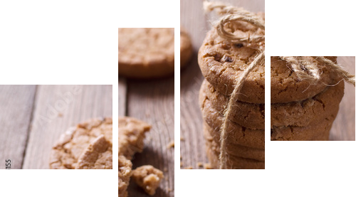 chocolate chip cookies  - Vierteiliges Leinwandbild, Viertychon