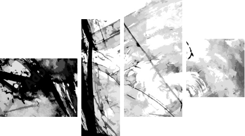 Abstract ink paint vector background - Vierteiliges Leinwandbild, Viertychon
