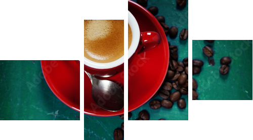 Coffee composition  - Vierteiliges Leinwandbild, Viertychon