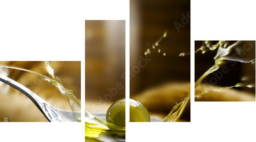 olio di oliva  - Vierteiliges Leinwandbild, Viertychon