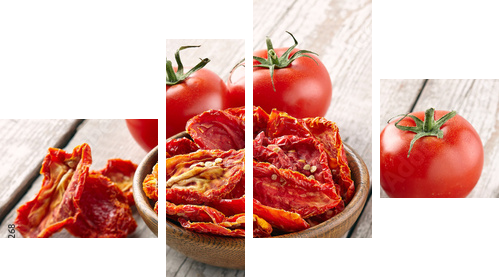 Dried and fresh tomato  - Vierteiliges Leinwandbild, Viertychon