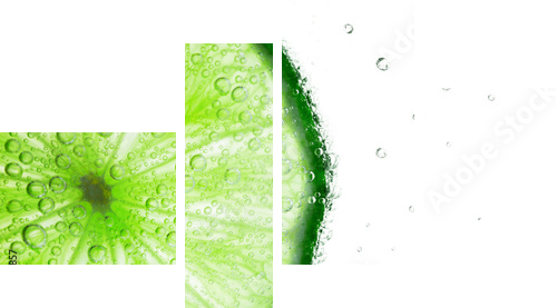 Lime with bubbles  - Vierteiliges Leinwandbild, Viertychon