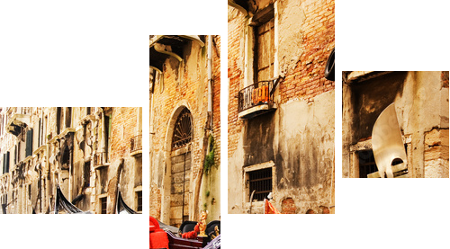 Traditional Venice gandola ride - Vierteiliges Leinwandbild, Viertychon