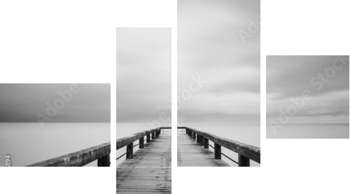 Lunga esposizione in bianco e nero - Vierteiliges Leinwandbild, Viertychon