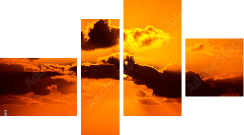 Tropical Sunset - Vierteiliges Leinwandbild, Viertychon