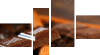 schokolade,zimt,kaffeebohnen - Vierteiliges Leinwandbild, Viertychon