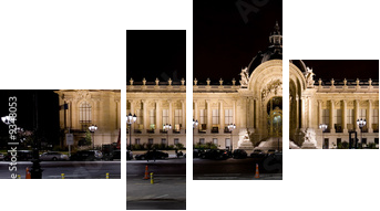 Pałacyk Petit Palais nocą- Paryż
 - Vierteiliges Leinwandbild, Viertychon
