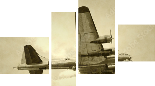 World War II era American bomber - Vierteiliges Leinwandbild, Viertychon