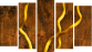 Fünfteiliges Leinwandbild - Pentaptychon