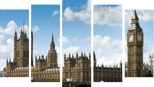 Westminster - Fünfteiliges Leinwandbild, Pentaptychon
