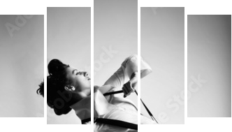 black and white dancer - Fünfteiliges Leinwandbild, Pentaptychon