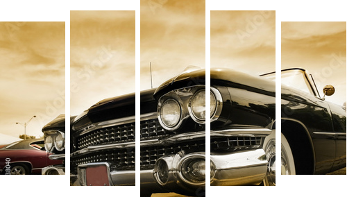 Classic Cars - Fünfteiliges Leinwandbild, Pentaptychon