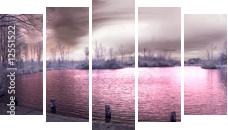 Panorama infrarosso - Fünfteiliges Leinwandbild, Pentaptychon