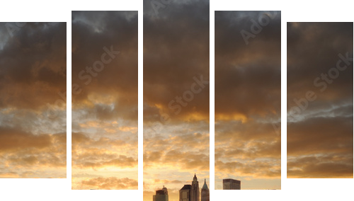 New York manhattan - Fünfteiliges Leinwandbild, Pentaptychon