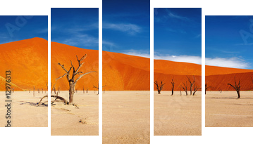 Namib Desert, Sossusvlei, Namibia - Fünfteiliges Leinwandbild, Pentaptychon