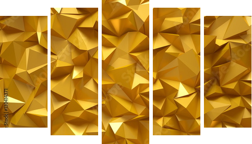 The bright, golden, gorgeous background. 3D illustration, 3D ren - Fünfteiliges Leinwandbild, Pentaptychon