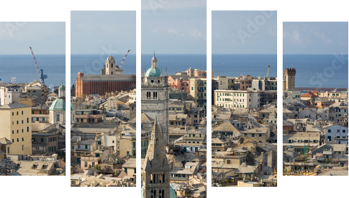 Genova, centro storico - Fünfteiliges Leinwandbild, Pentaptychon