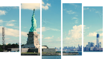 Panorama on Manhattan, New York City - Fünfteiliges Leinwandbild, Pentaptychon