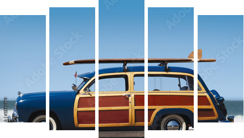 woody-profile - Fünfteiliges Leinwandbild, Pentaptychon